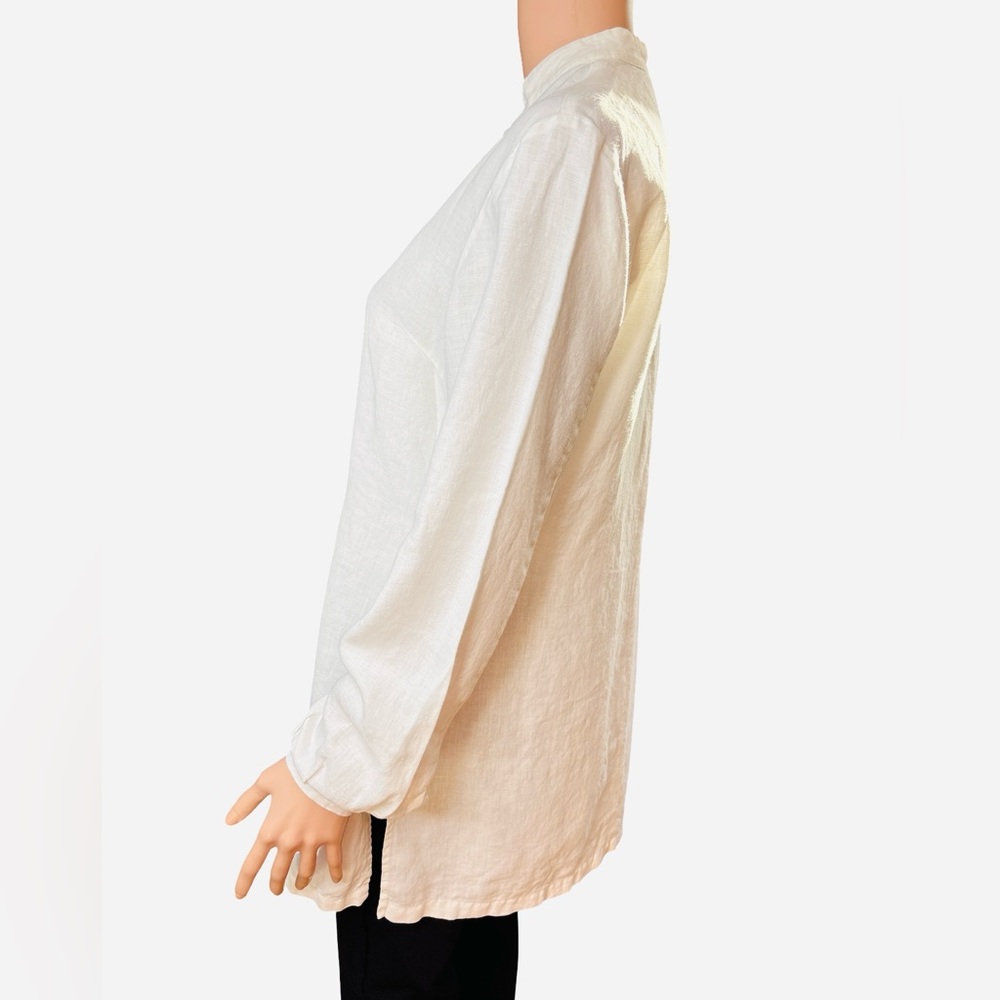 Willi Smith Classic White Linen Tunic Button Down  Shirt Medium - Picture 2 of 7